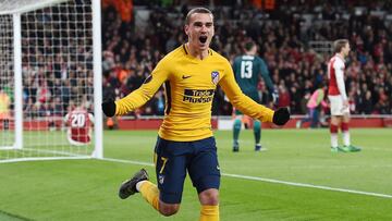 Griezmann celebra su gol al Arsenal.