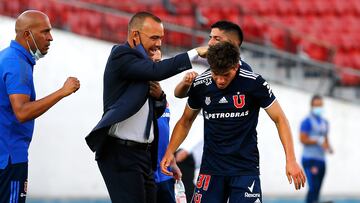Futbol, Universidad de Chile vs Iquique.
Vigsimo tercera fecha, campeonato nacional 2021.
El jugador de Universidad de Chile Simon Contreras, celebra su gol contra Iquique durante el partido de primera division realizado en el Estadio Nacional.
Santiago, Chile.
24/01/2021
Marcelo Hernandez/Photosport
Football, Universidad de Chile vs Iquique.
23th date, 2021 National Championship.
Universidad de Chile's player Simon Contreras, celebrates his goal against Iquique during the first division football match at Nacional stadium.
Santiago, Chile.
24/01/2021
Marcelo Hernandez/Photosportt