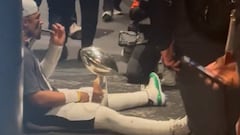 Jalen Hurts’ private moment with Lombardi Trophy triggers emotional reactions