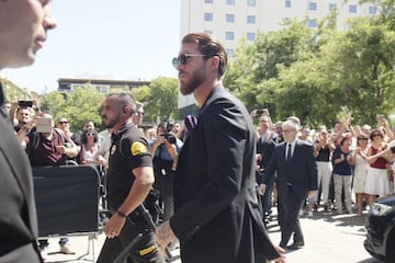 Sergio Ramos, llegando al Sánchez Pizjuán.