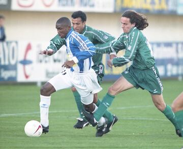 Eto'o, durante el partido inaugural de Butarque. 