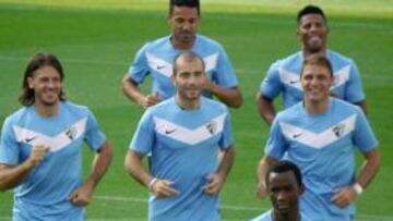 Maresca junto a sus compañeros del Málaga.