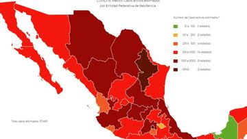 Mapa, muertes y casos de coronavirus en México por estados hoy 14 de octubre