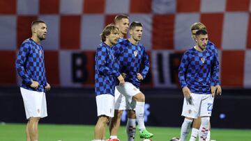 Modric y otros jugadores de Croacia durante un entrenamiento.