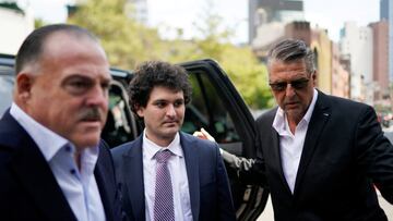 FILE PHOTO: Sam Bankman-Fried, the founder of bankrupt cryptocurrency exchange FTX, arrives at court as lawyers push to persuade the judge overseeing his fraud case not to jail him ahead of trial, at a courthouse in New York, U.S., August 11, 2023. REUTERS/Eduardo Munoz/File Photo