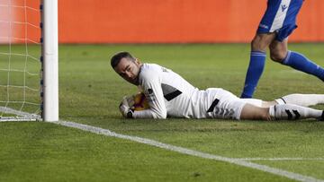 Juan Carlos, durante el partido entre Lugo y Deportivo.