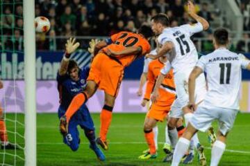 St. Gallen-Valencia. Stephane Besle marca el 1-1.