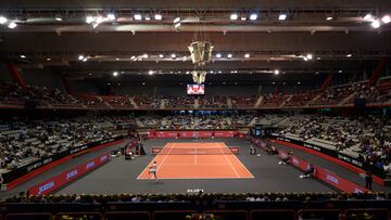 El Palacio de Deportes de Gijón, durante el partido de Martín Landaluce ayer.