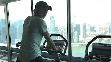 Muguruza entrena en Singapur con la ilusión de jugar