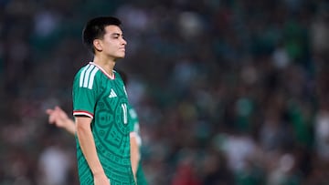 Gilberto Mora of Mexico during 2025 International Friendly match between Mexico (Mexican National team) and Uruguay at TSM Corona Stadium, on November 15, 2025 in Torreon, Coahuila, Mexico.