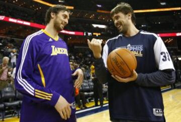 Pau y Marc Gasol. Los hermanos españoles juegan en la NBA y son pilares de la selección de su país. 