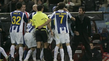 Trifulca de Quique y Luis García en la última victoria del Espanyol