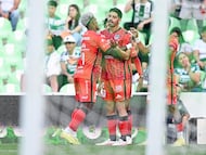 Mauro Zaleta celebrates his goal 1-2 of Mazatlan during the 6th round match between Santos and Mazatlan FC as part of the Liga BBVA MX, Torneo Clausura 2026 at TSM Corona Stadium, on February 15, 2026 in Torreon, Coahuila, Mexico.