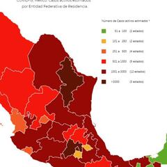 Mapa y casos de coronavirus en México por estados hoy 15 de septiembre