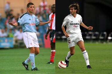 En la temporada 2000-01 llegó libre al Real Madrid procedente del Celta de Vigo y coincidiendo con la llegada a la presidencia de Florentino Pérez .