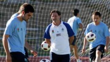 <b>TRANQUILO. </b>Juan Antonio Anquela durante un entrenamiento.