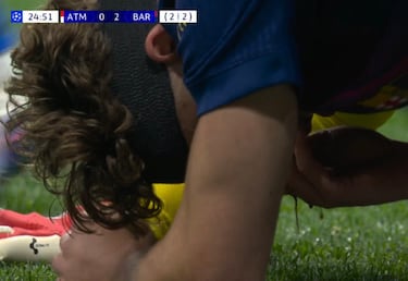 Brutal choque de Fermín con Musso... y de Ruggeri con Gavi