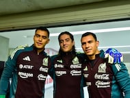 Jose Rangel, Carlos Acevedo, Luis Malagon of Mexico during 2025 International Friendly match between Mexico (Mexican National team) and Ecuador at Akron Stadium, on October 14, 2025 in Guadalajara, Jalisco, Mexico.