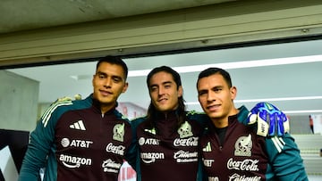 Jose Rangel, Carlos Acevedo, Luis Malagon of Mexico during 2025 International Friendly match between Mexico (Mexican National team) and Ecuador at Akron Stadium, on October 14, 2025 in Guadalajara, Jalisco, Mexico.