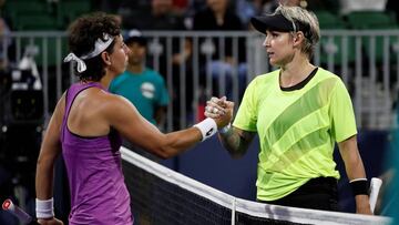 Carla Suárez, al finalizar su partido en San José.