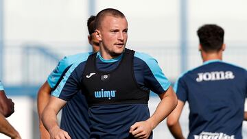 Kravets, durante un entrenamiento con el Leganés. 