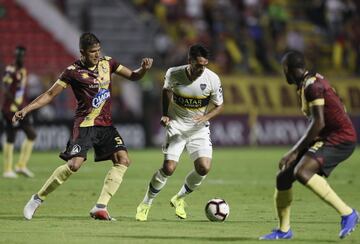 El equipo colombiano igualó 2-2 y quedó muy cerca de la eliminación de la Copa Libertadores. Deberá ganar en la última fecha y esperar una derrota de los argentinos.