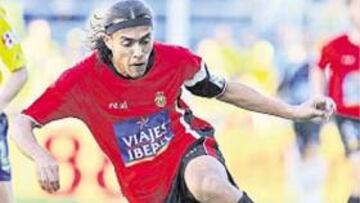 <b>ARANGO. </b>El venezolano, en un partido. Es la bandera del Mallorca.