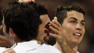 <b>CONTENTO.</b> A Cristiano Ronaldo se le vio contento por sus goles y el del Albiol.
