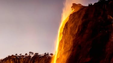 La Cascada de fuego de Yosemite, así es el trampantojo más bonito de la naturaleza que solo ocurre una vez al año