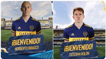 Los futbolistas posaron con la camiseta xeneize por primera vez y se ilusionaron con dejar una buena imagen. Ambos firmaron contrato por 4 temporadas.