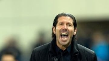 Simeone, durante el partido.