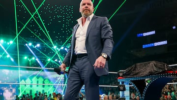 PITTSBURGH, PENNSYLVANIA- APRIL 19: CCO of WWE, Paul "Triple H" Levesque makes a special appearance during SmackDown at PPG Paints Arena on April 19, 2024 in Pittsburgh, Pennsylvania. (Photo by WWE/Getty Images)