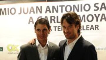 Rafa Nadal junto a Carlos Moyá.