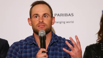 El tenista Andy Roddick, durante una rueda de prensa.