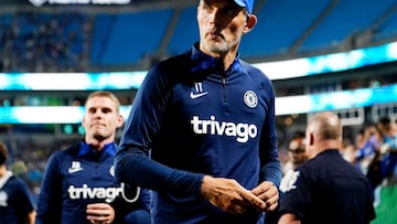CHARLOTTE, NORTH CAROLINA - JULY 20: Thomas Tuchel, Manager of Chelsea looks on after the Pre-Season Friendly match between Chelsea FC and Charlotte FC at Bank of America Stadium on July 20, 2022 in Charlotte, North Carolina.   Jacob Kupferman/Getty Images/AFP
== FOR NEWSPAPERS, INTERNET, TELCOS & TELEVISION USE ONLY ==