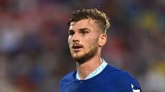 ORLANDO, FLORIDA - JULY 23: Timo Werner of Chelsea looks on during the Florida Cup match between Chelsea and Arsenal at Camping World Stadium on July 23, 2022 in Orlando, Florida. (Photo by Darren Walsh/Chelsea FC via Getty Images)