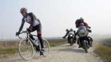 Fabian Cancellara, durante un reciente entrenamiento de la Par&iacute;s-Roubaix.