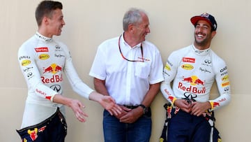 Kvyat, Marko y Ricciardo, en la etapa de Red Bull.