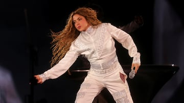 Colombian singer Shakira performs during her "Las Mujeres Ya No Lloran World Tour" concert at the Campo Argentino de Polo, in Buenos Aires, Argentina, March 7, 2025. REUTERS/Cristina Sille TPX IMAGES OF THE DAY