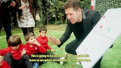 La dulzura de Simeone en su charla táctica a niños de 4 años