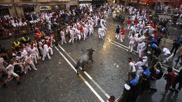 Imagen de uno de los encierros de San Fermín.
