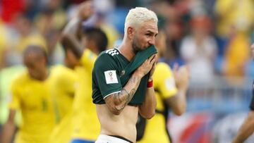 Miguel Layún, durante un partido del Mundial de Rusia con la selección de México.