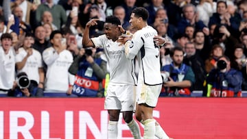 06/03/24 PARTIDO OCTAVOS VUELTA CHAMPIONS LEAGUE
REAL MADRID - RED BULL LEIPZIG
ALEGRIA GOL 1-0 VINICIUS JR
JUDE BELLINGHAM