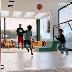 Messi: Practice makes perfect as Barcelona star works on headers with son