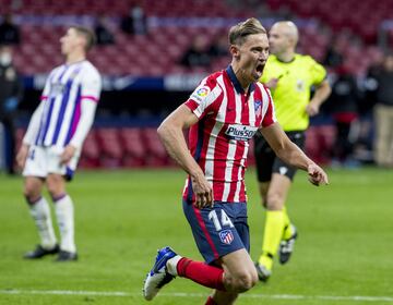 Alegría de Marcos Llorente después de anotar el 2-0 para el Atleti 