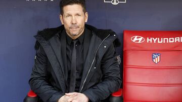 Simeone, en el banquillo del Atlético.