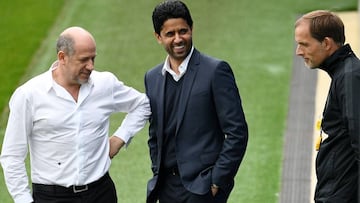 Antero Henrique con el presidente y el entrenador del PSG