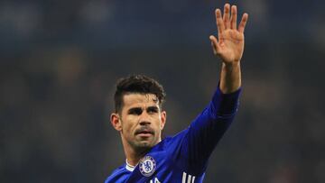 Diego Costa of Chelsea celebrates scoring the opening goal during the Premier League match between Chelsea and Hull City