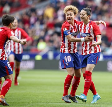 Kaci marcó el primer gol del Atlético Femenino en el Wanda.