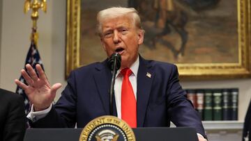 U.S. President Donald Trump makes an announcement about an investment from Taiwan Semiconductor Manufacturing Company (TSMC), in the Roosevelt Room at the White House in Washington, D.C., U.S., March 3, 2025. REUTERS/Leah Millis